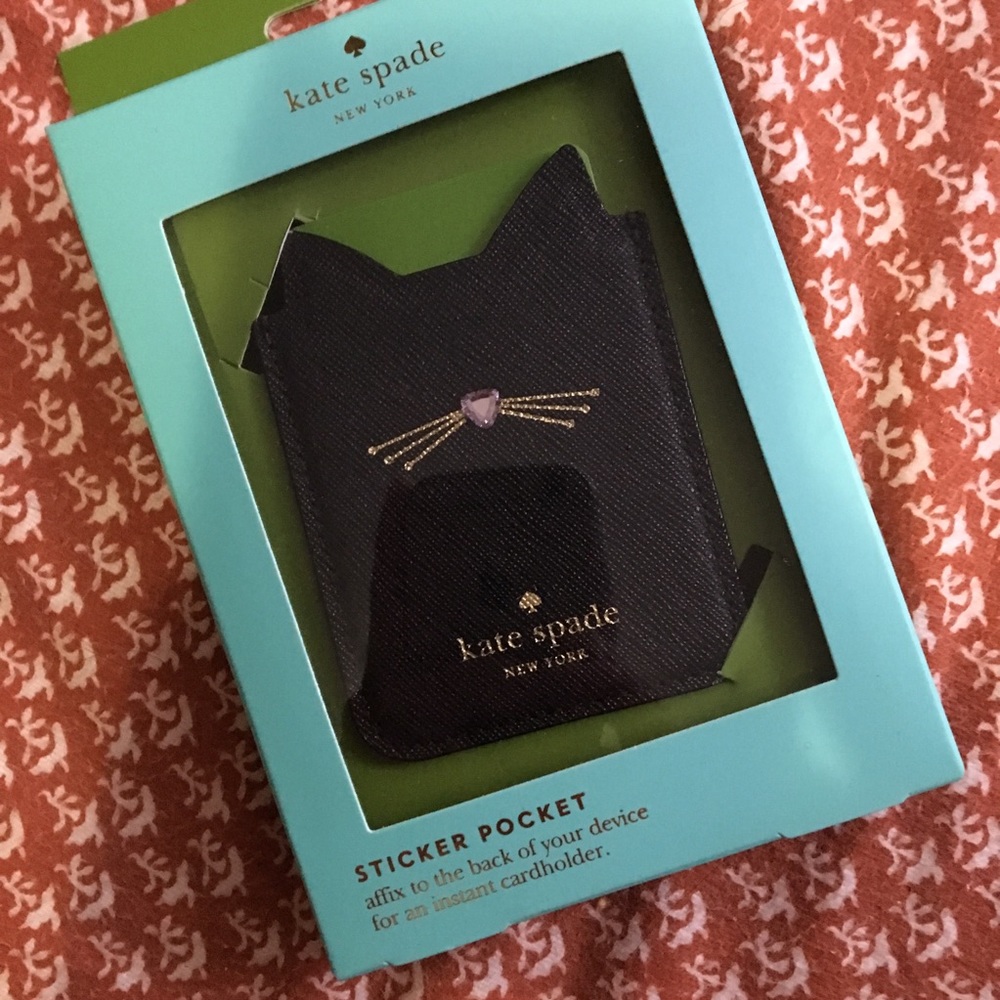 Kate Spade leather back of phone card holder NWT